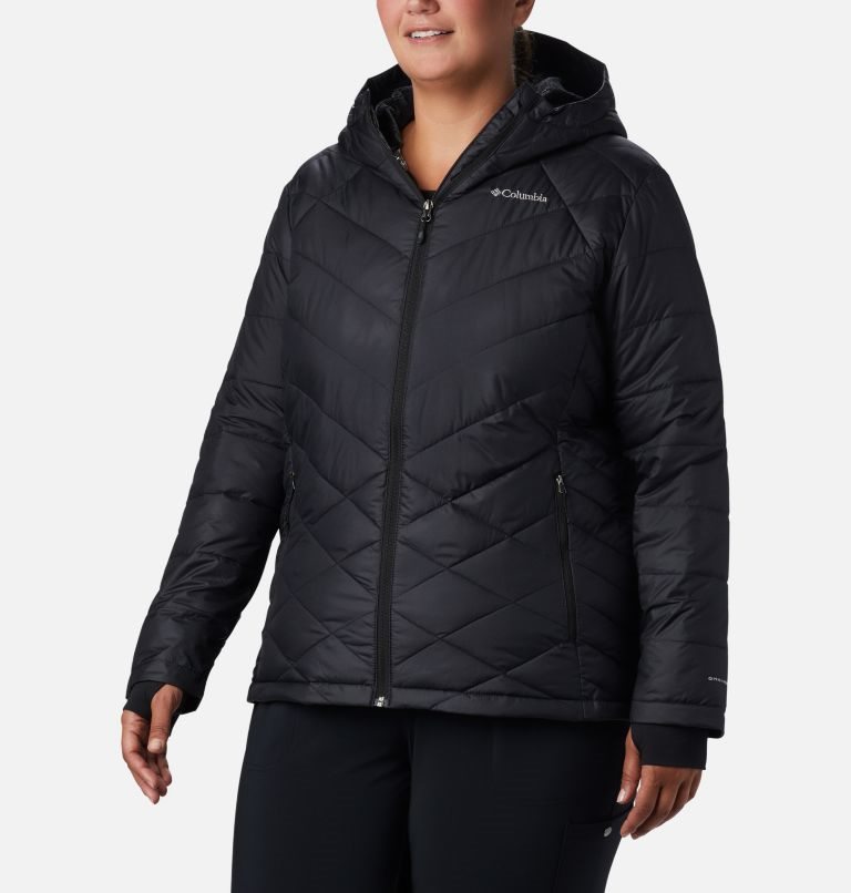 Women\'s Columbia Heavenly Hooded Jackets Black | Plus Size CA-H1034